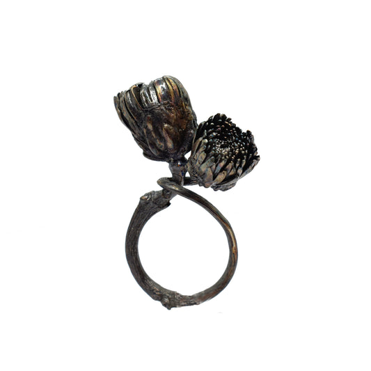 Chrysanthemum & Vine Branch Ring